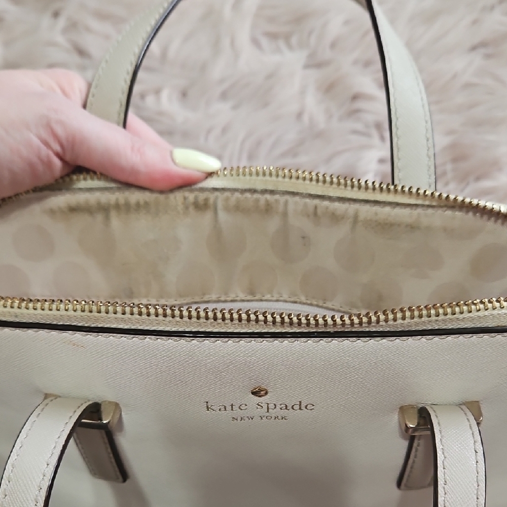 kate spade Cream Dome Satchel with Gold-Tone Accents - Picture 3 of 7